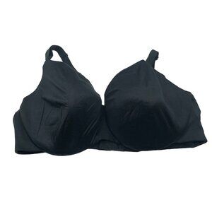 Cacique Lightly Lined Balconette Bra Black Nylon Spandex 44DD